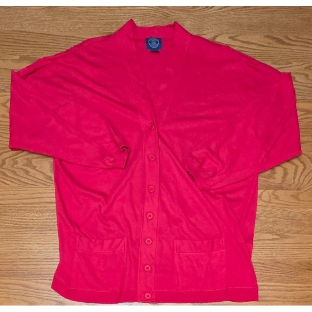 Vintage Gap Cardigan Sweater Women's Large Red Fisherman Academia Cottagecore
